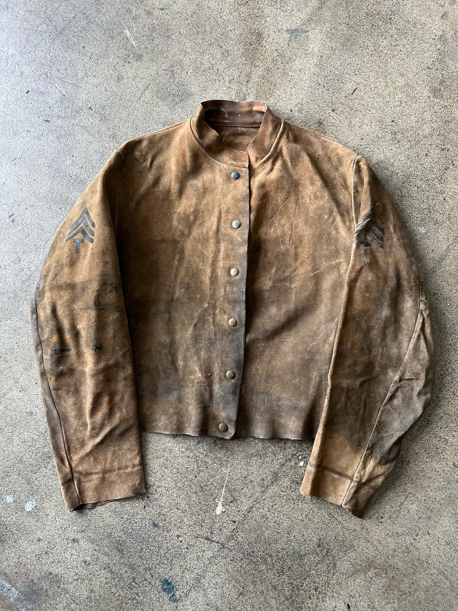 1940s Military Suede Welding Jacket