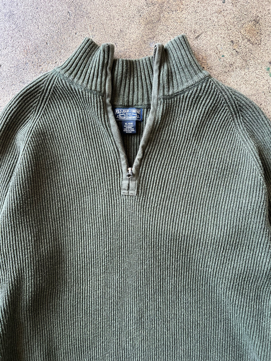 1990s Polo Jeans Quarter Zip Sweater