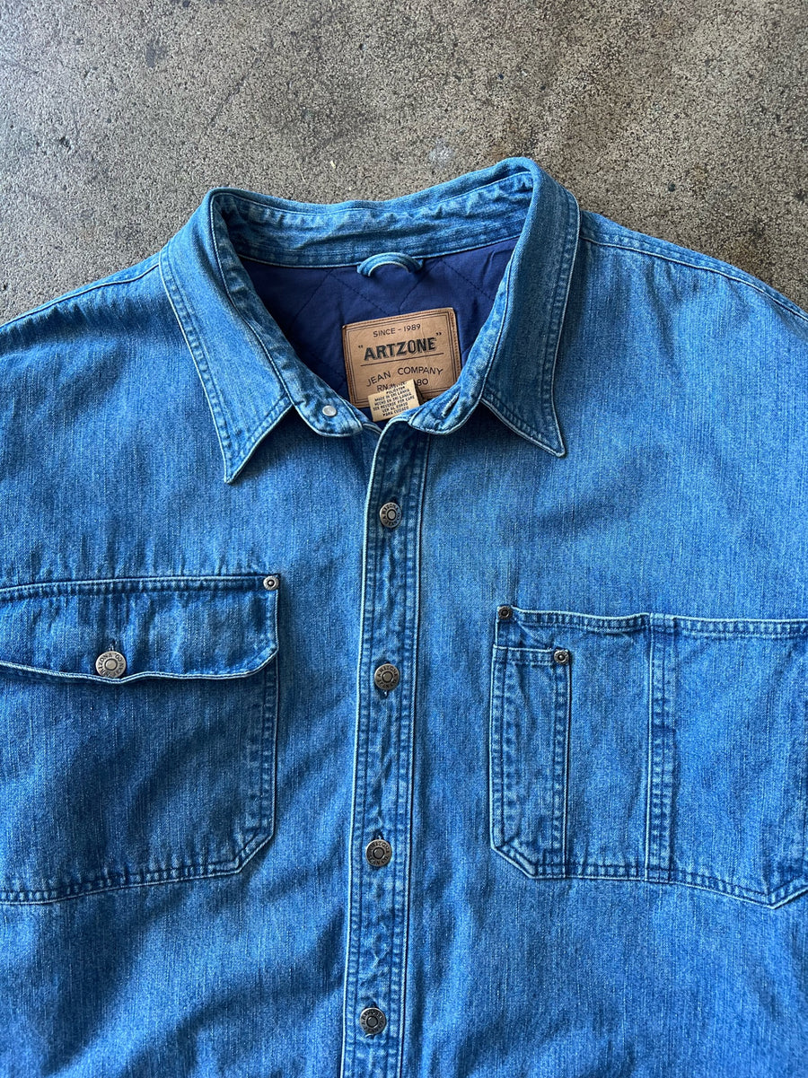 1990s Cropped Insulated Denim Work Jacket