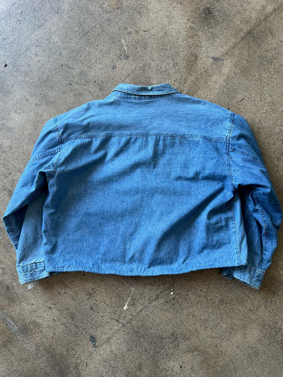 1990s Cropped Insulated Denim Work Jacket