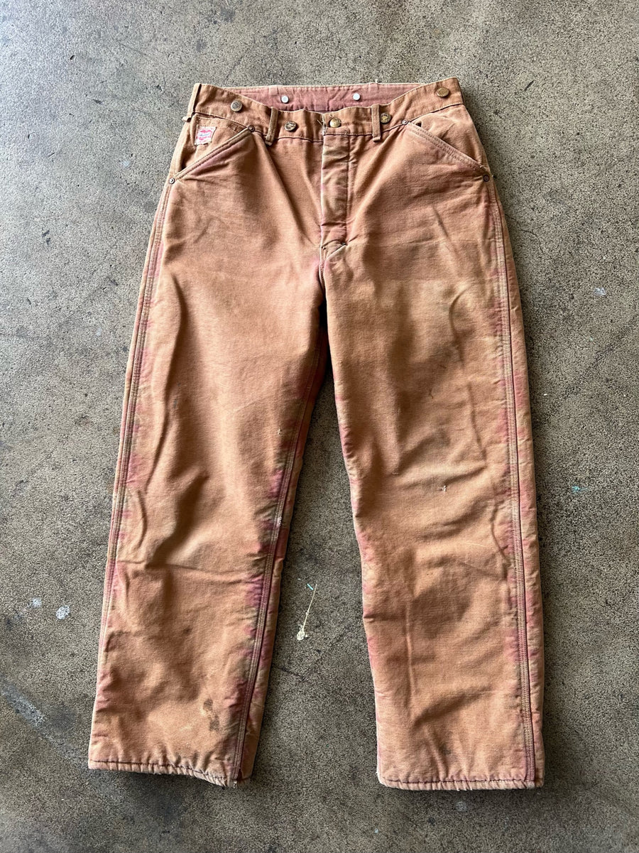 1950s Carhartt Heart Logo Blanket Lined Work Pants 30