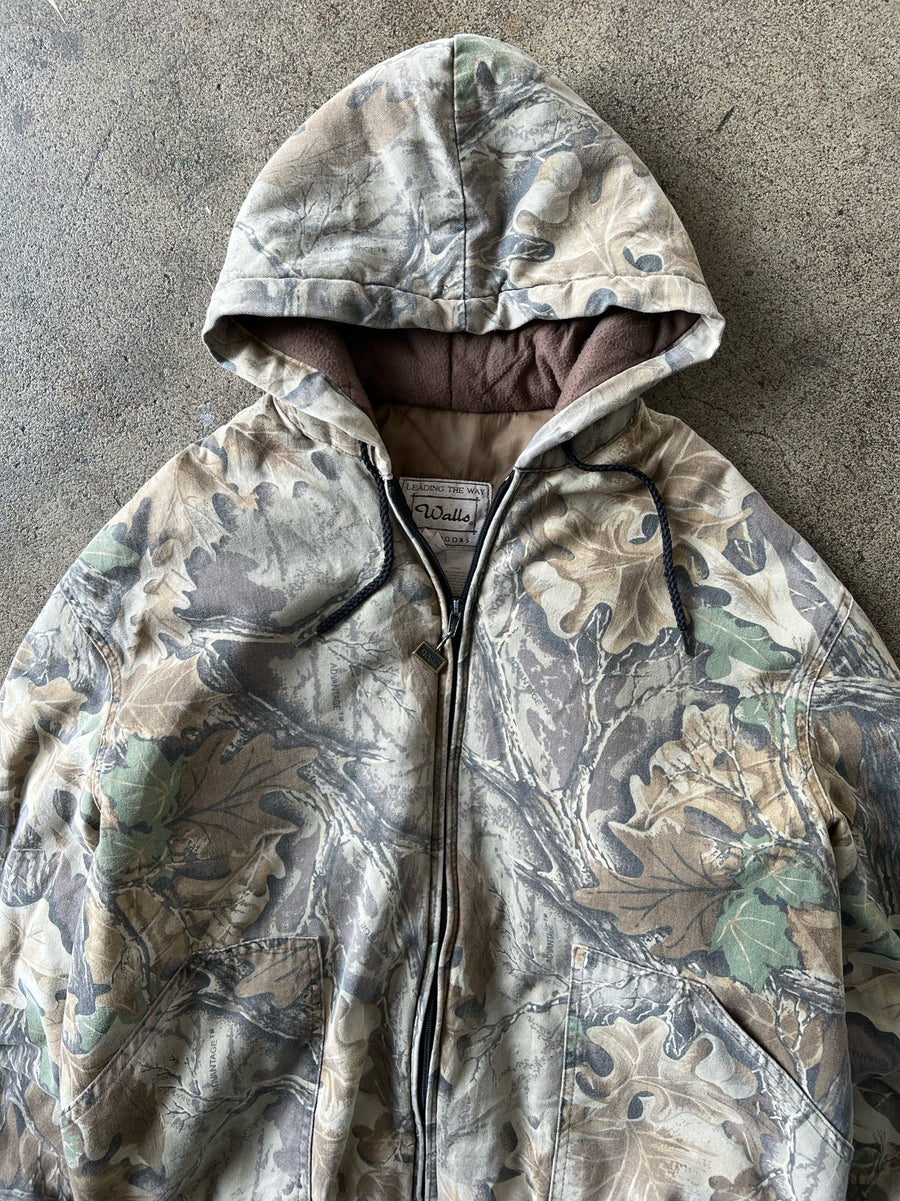 1990s Real Tree Hooded Work Jacket