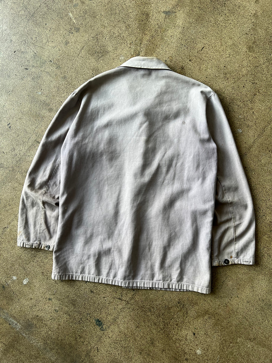 1970s Faded Gray French Workwear Chore Jacket