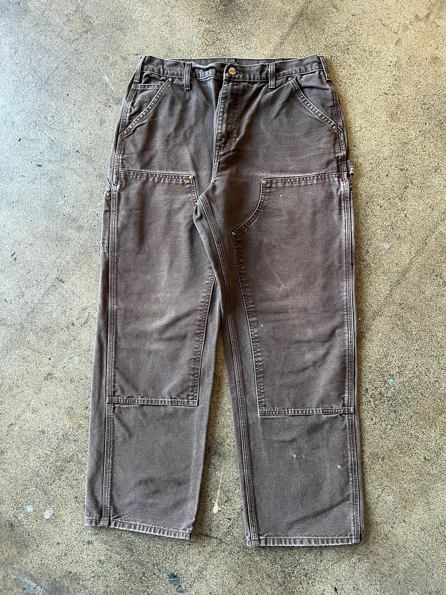 1990s Carhartt Faded Brown Double Knees 33