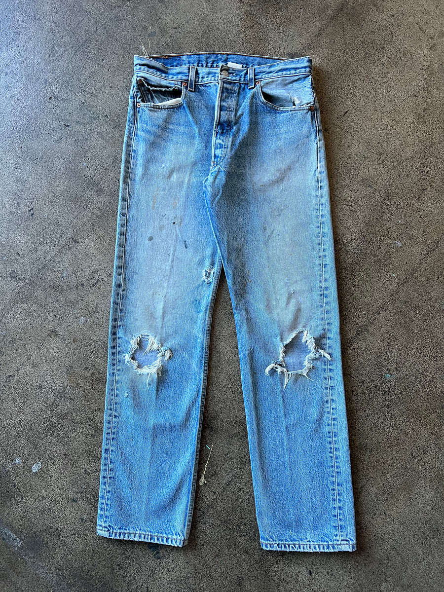 2000s Levi's 501 Distressed + Stained Jeans 32