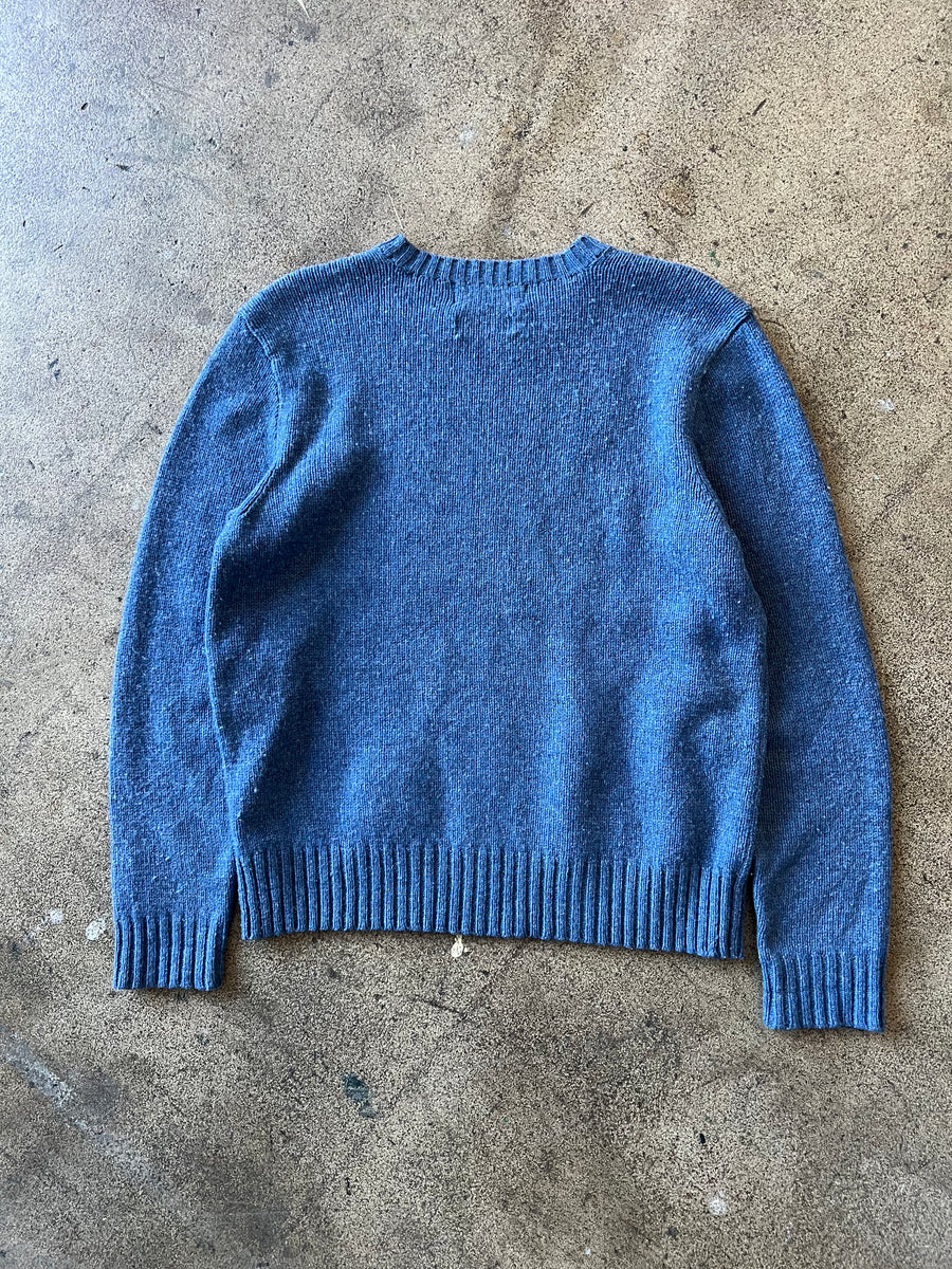 2000s Polo Ralph Lauren Blue Wool Crewneck Sweater