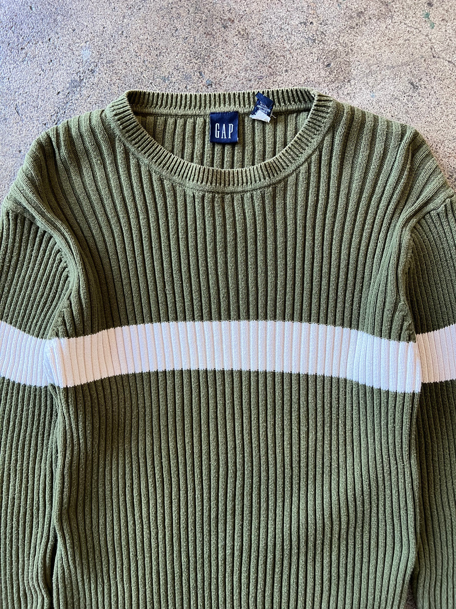 2000s Gap Ribbed Knit Striped Sweater