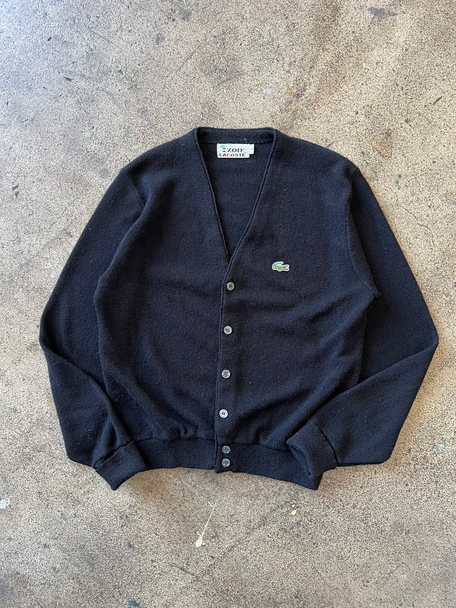 1980s Black Lacoste Cardigan Sweater