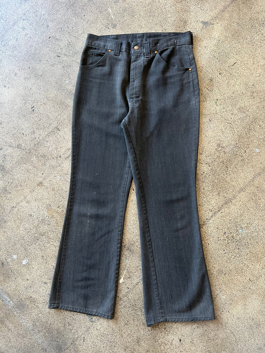 1970s Faded Black Flared Trouser 29