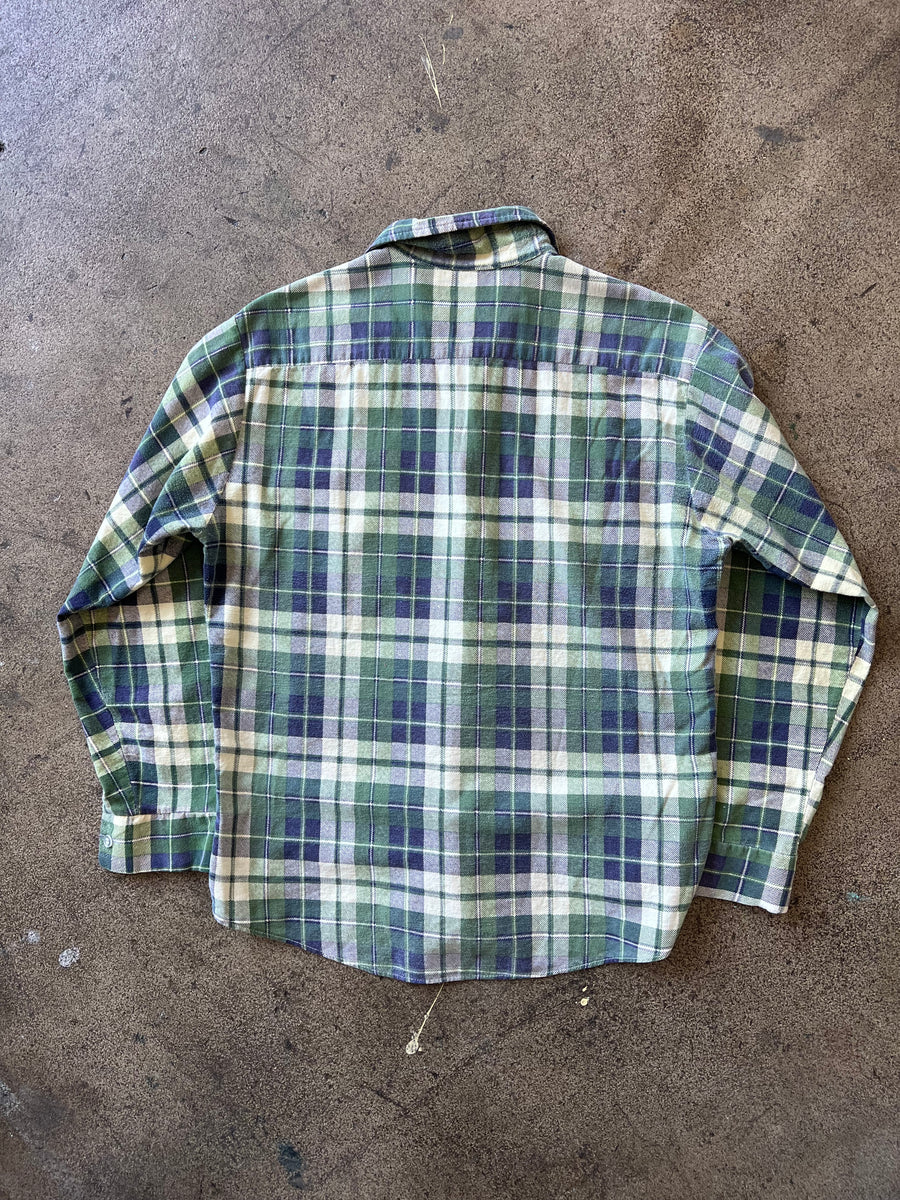 1970s Kingsport Cotton Plaid Button Up Shirt