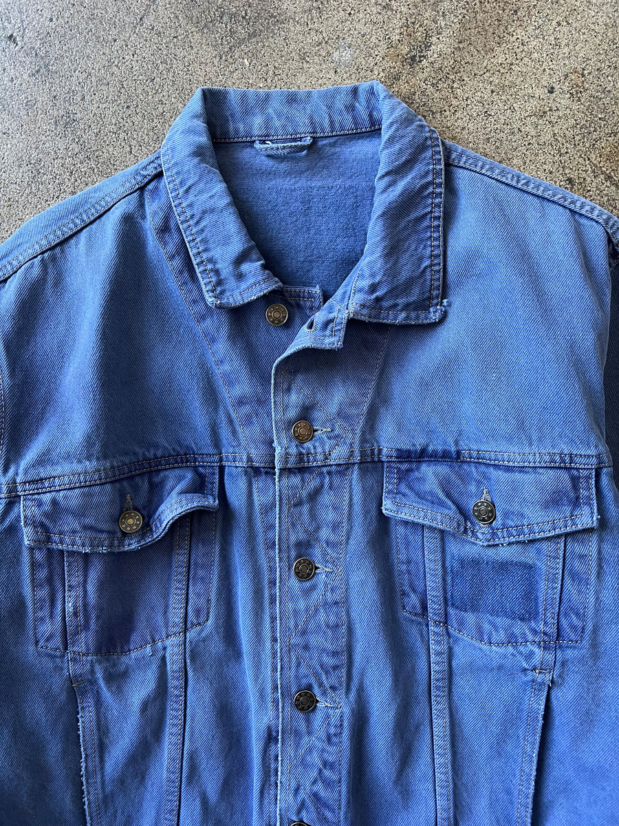 1990s Blue Over Dyed Trucker Jacket