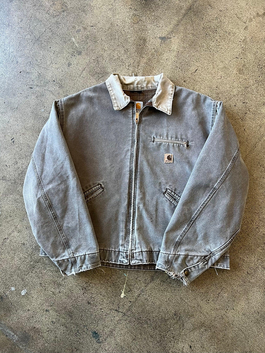 1990s Carhartt Faded Gray Brown Detroit Jacket