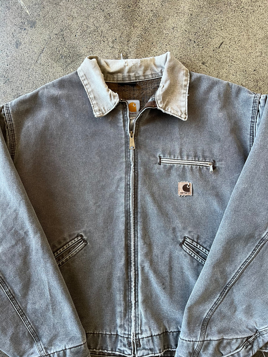 1990s Carhartt Faded Gray Brown Detroit Jacket