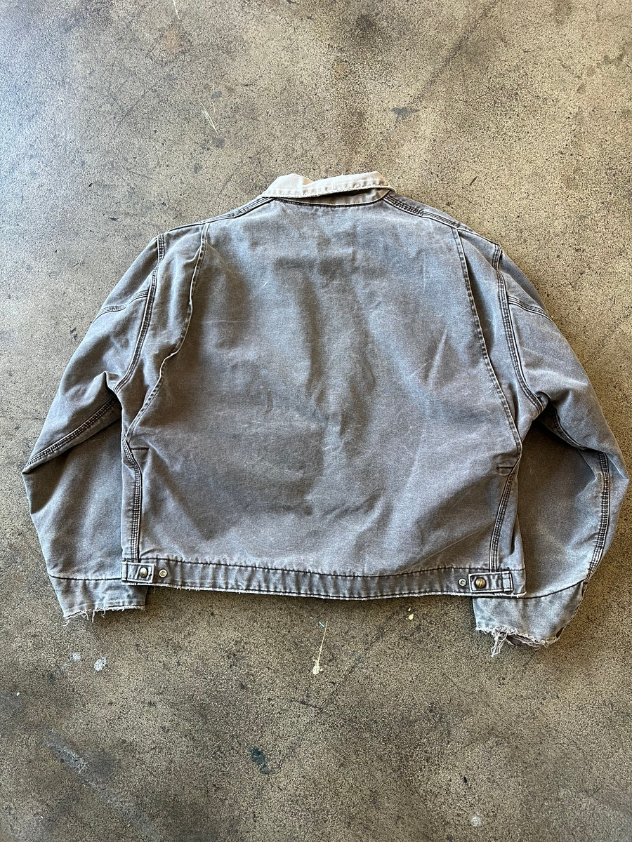 1990s Carhartt Faded Gray Brown Detroit Jacket