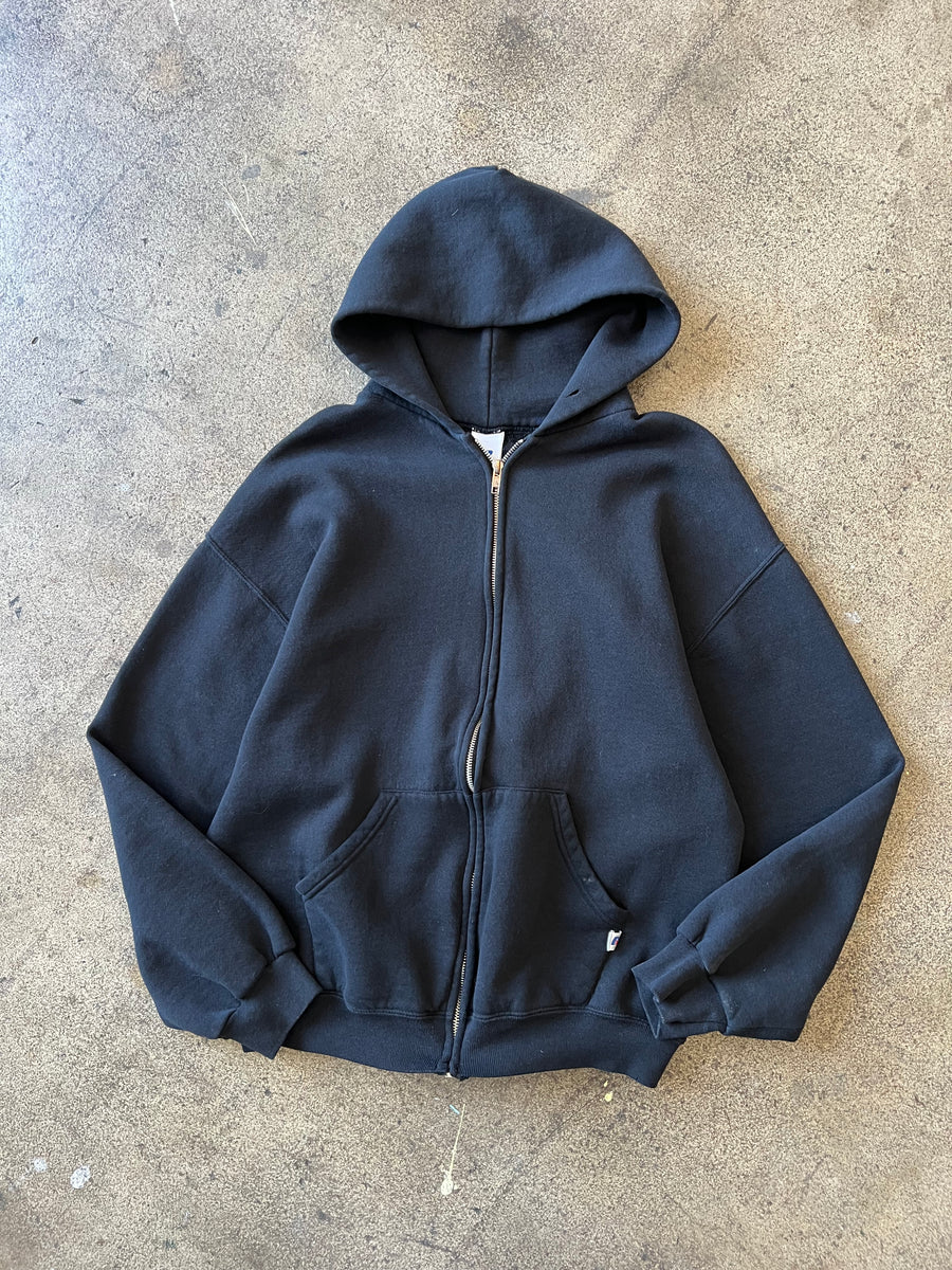 2000s Russell Black Zip Hoodie