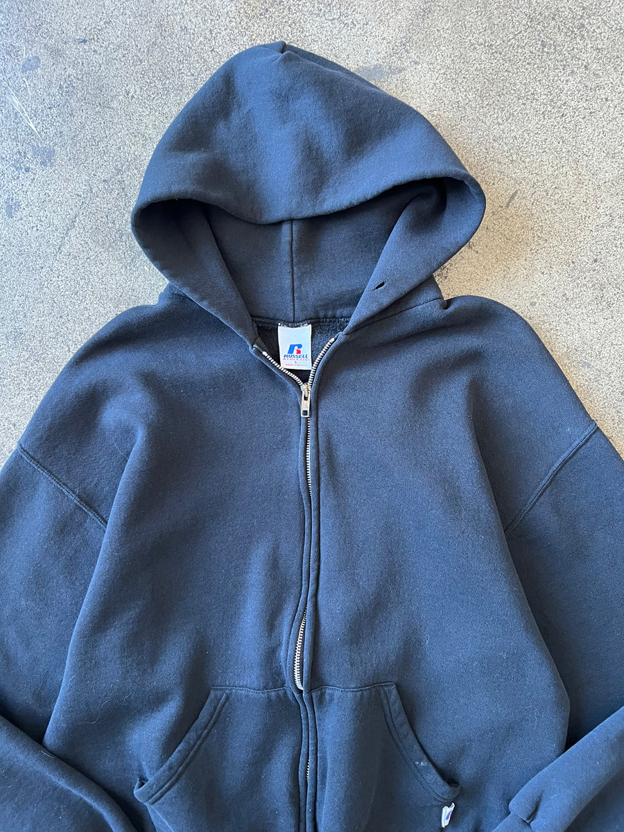 2000s Russell Black Zip Hoodie