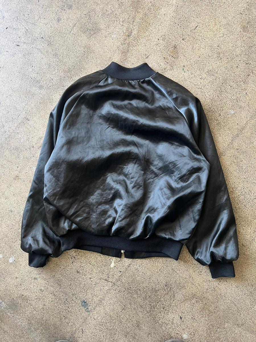 1980s Lexus Satin Black Bomber Jacket