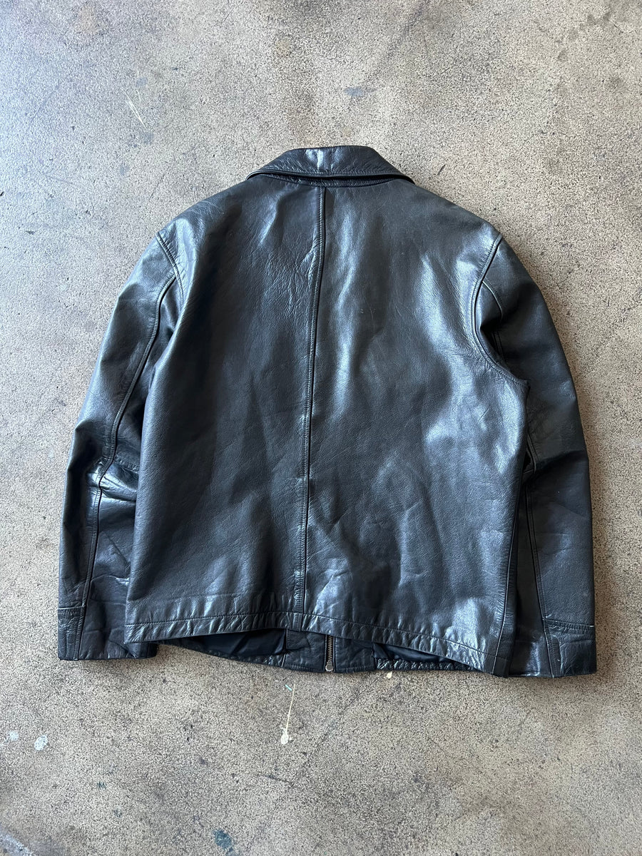 1990s Banana Republic Black Leather Jacket