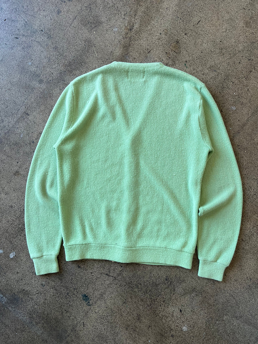 1970s Chartreuse Cardigan Sweater