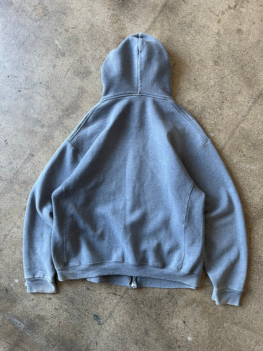 1990s Faded Gray Zip Up Painter Hoodie