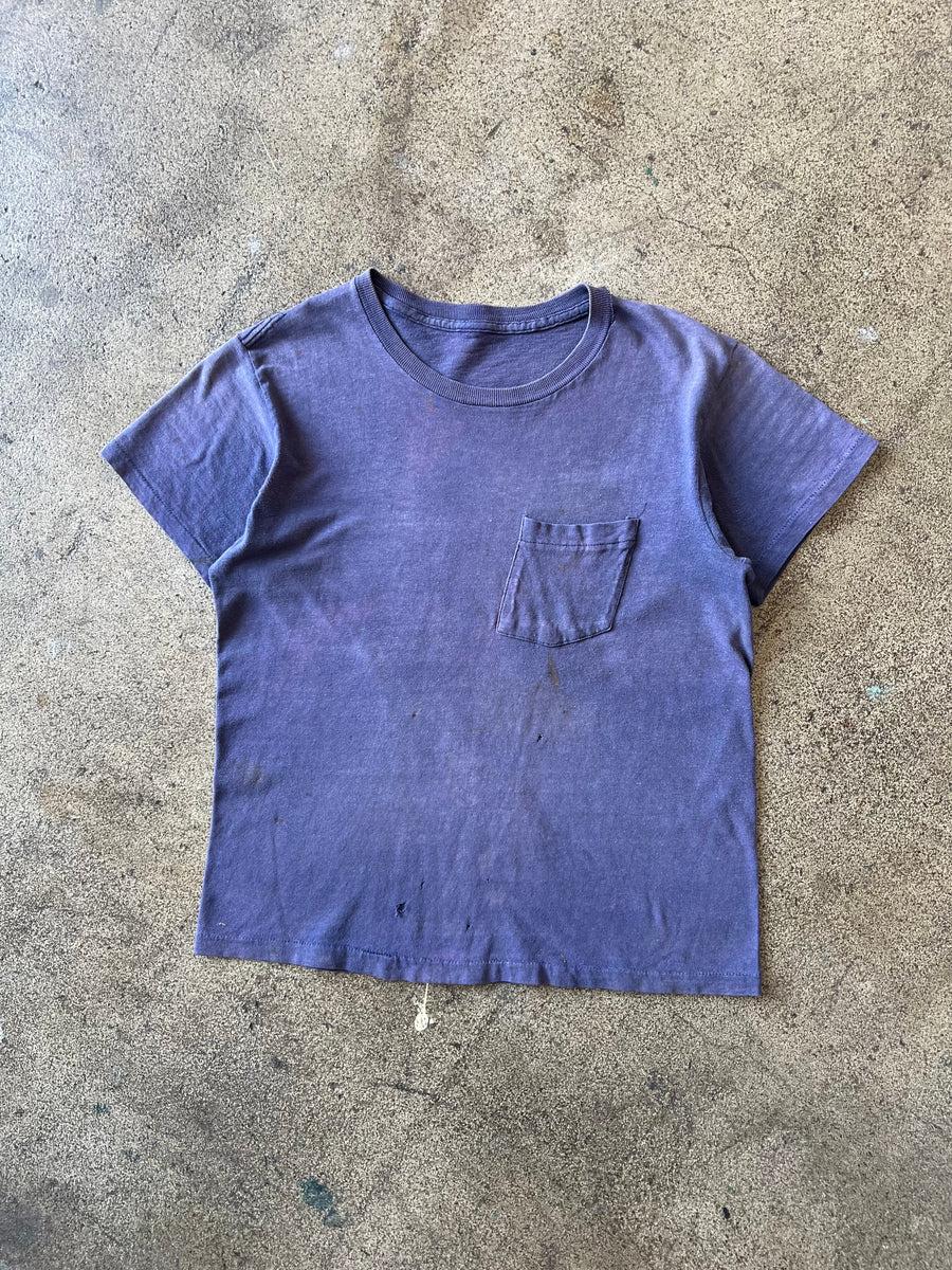 1970s Faded Navy Blue Pocket Tee