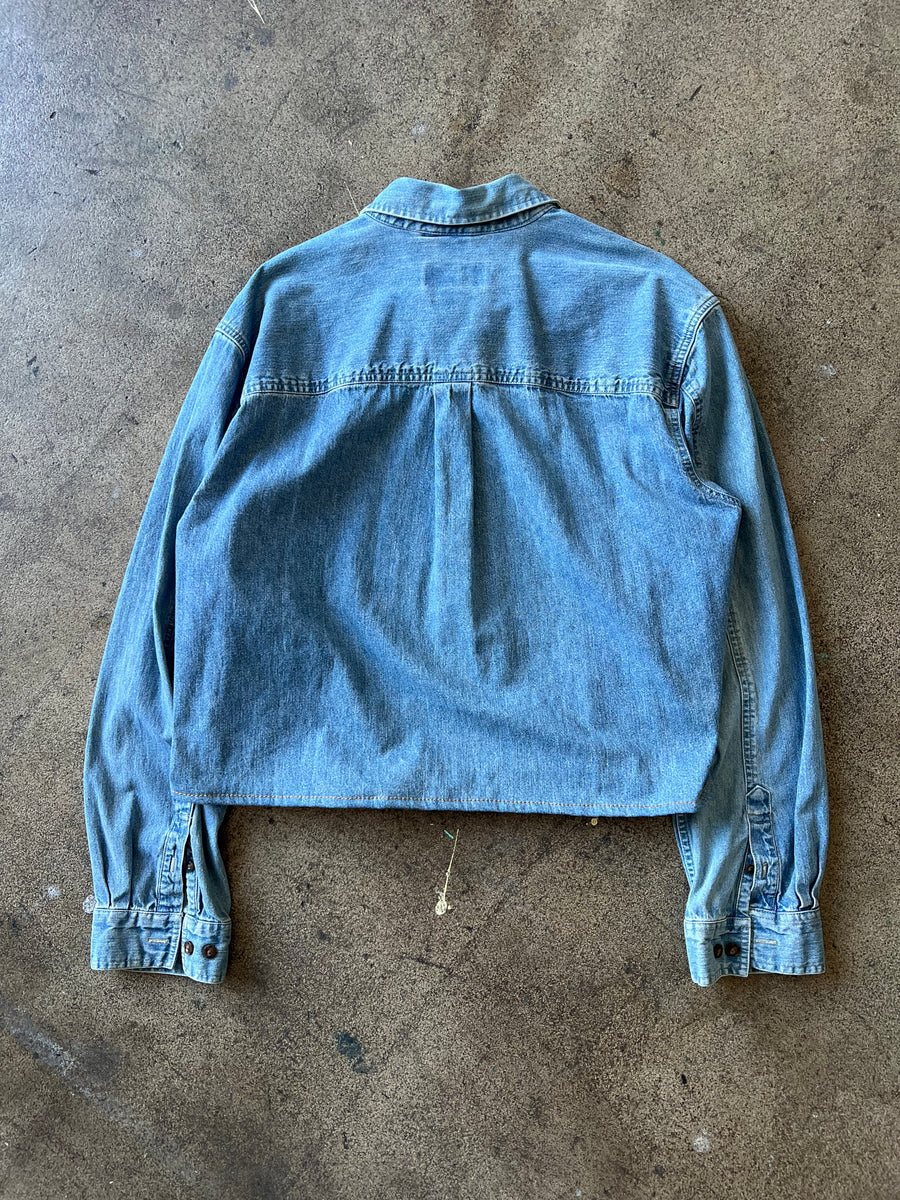 2000s Eddie Bauer Cropped Denim Shirt