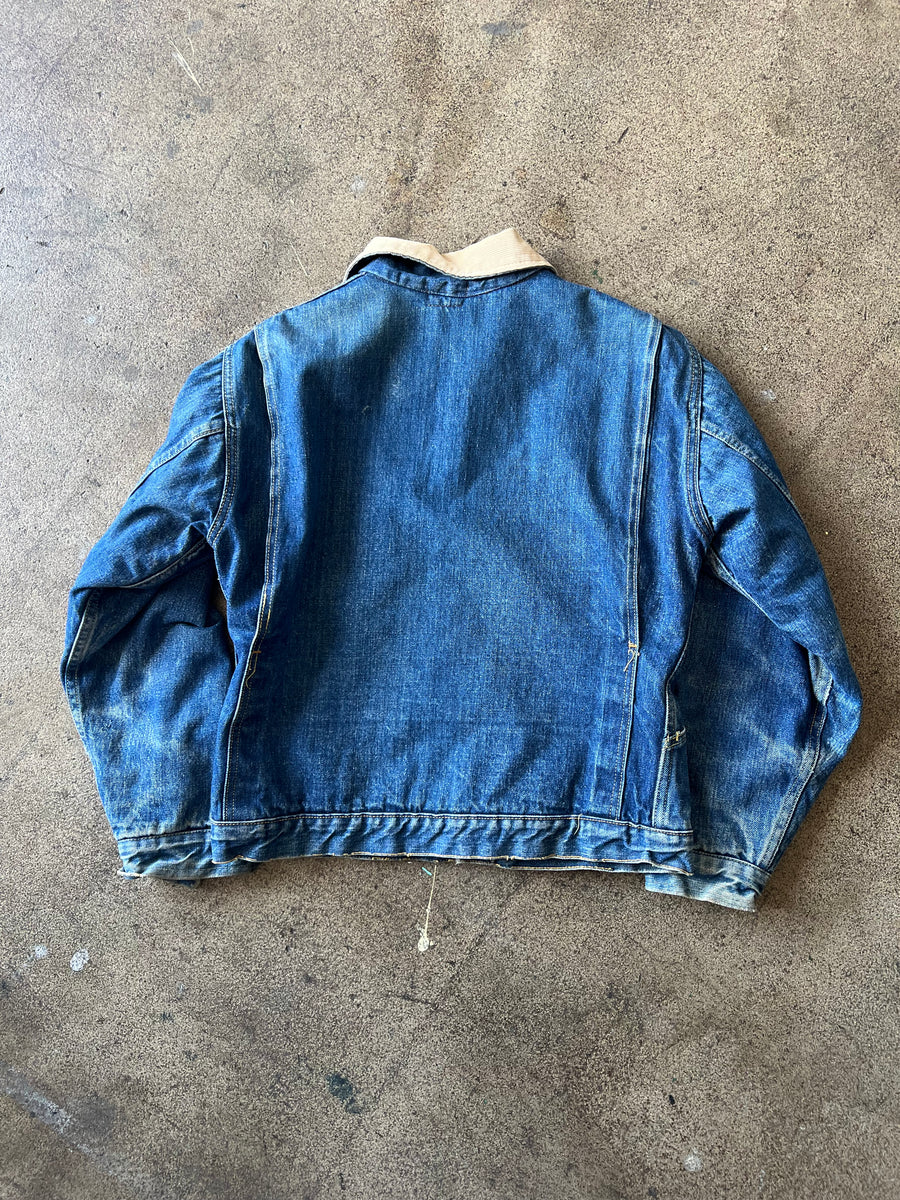 1960s Big Smith Corduroy Pleated Denim Jacket