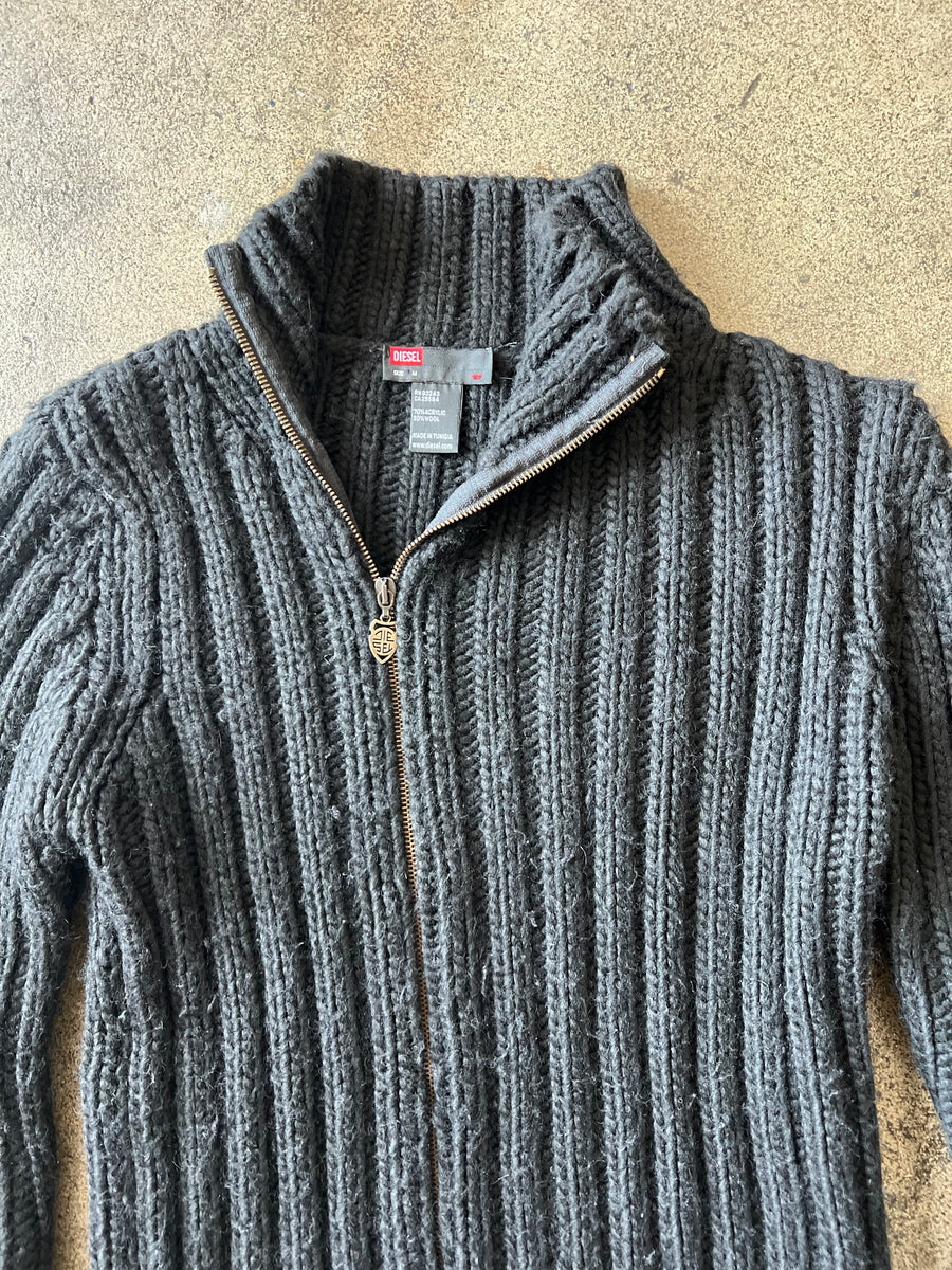 2000s Diesel Asymmetrical Zip Sweater