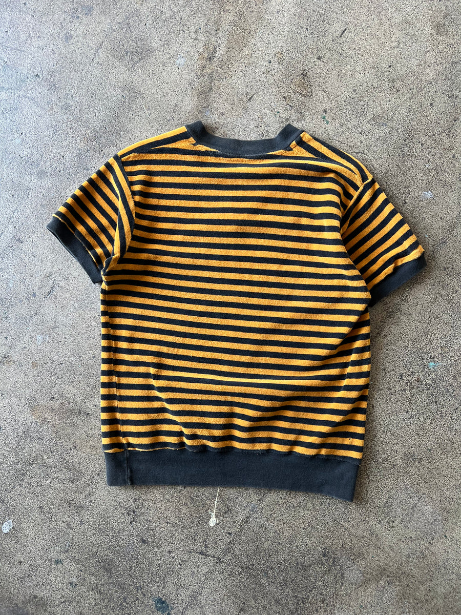 1960s Velour Stripe V Neck Tee