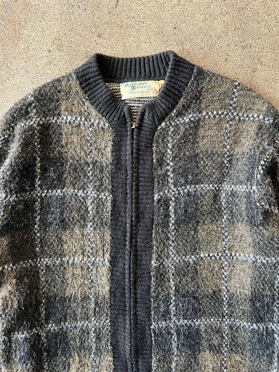 1960s Robert Bruce Plaid Zip Sweater