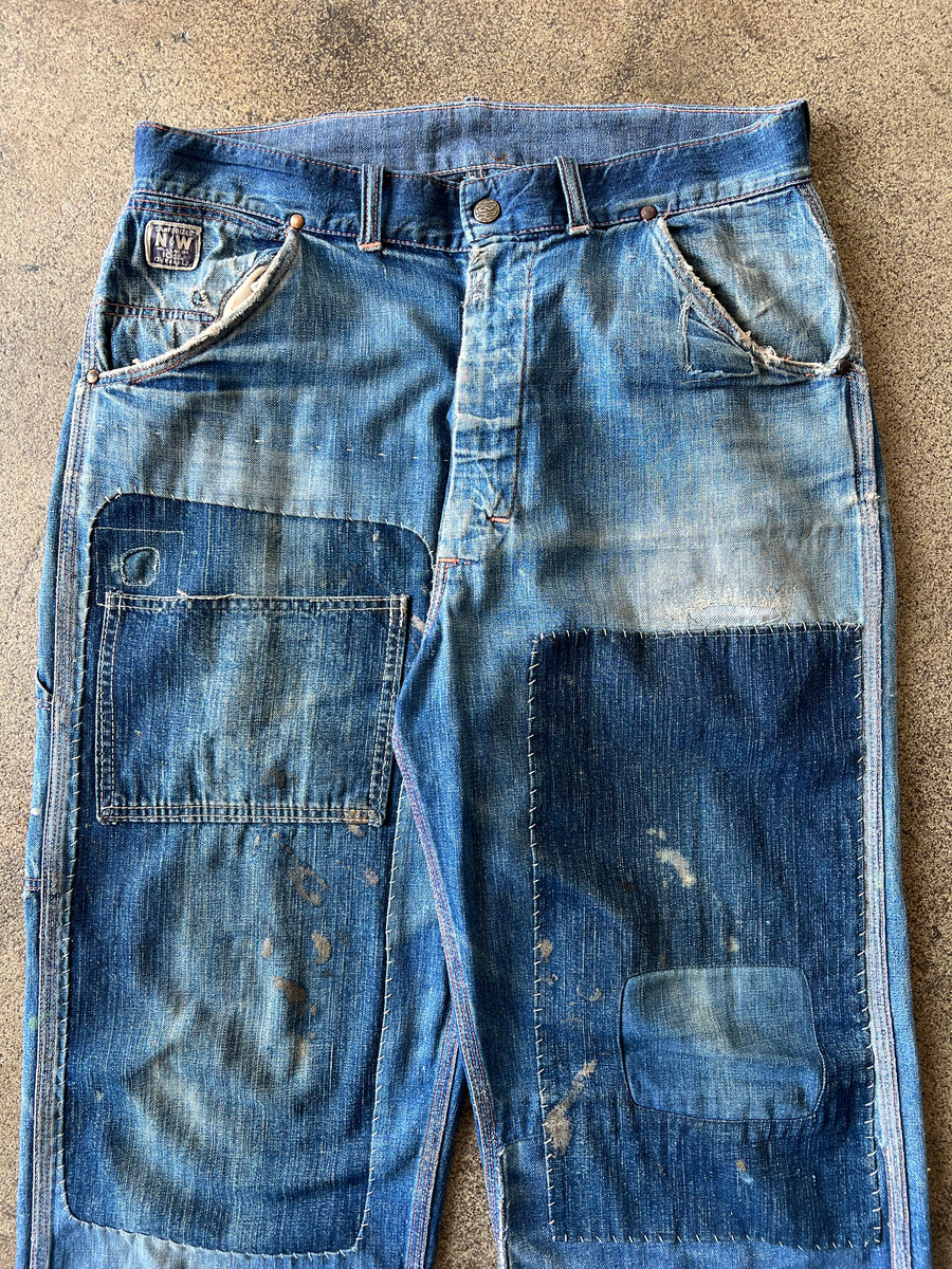 1950s N&W Sanforized Repaired Carpenter Jeans 31