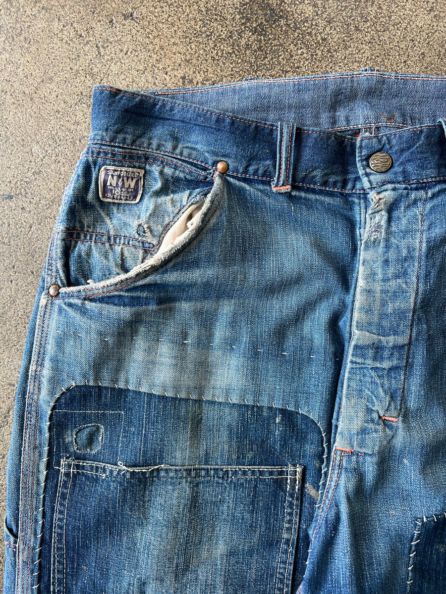 1950s N&W Sanforized Repaired Carpenter Jeans 31