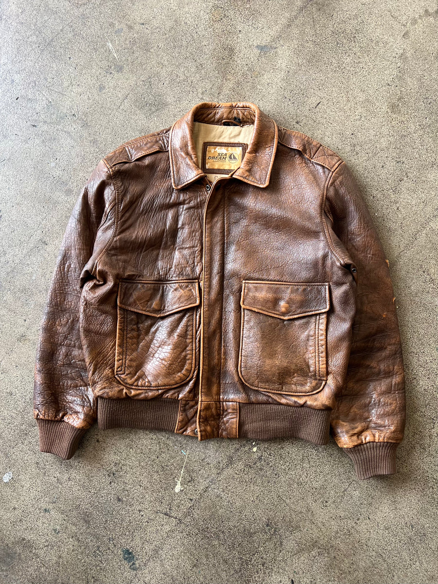 1990s A-2 Brown Leather Jacket