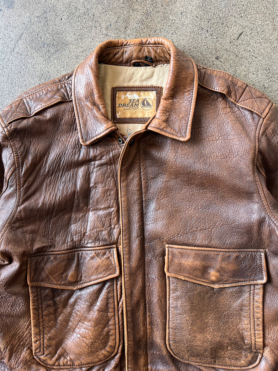 1990s A-2 Brown Leather Jacket