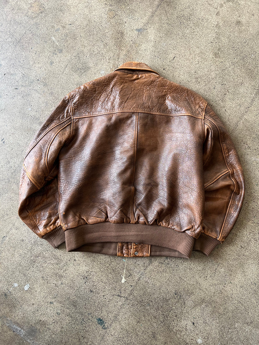 1990s A-2 Brown Leather Jacket