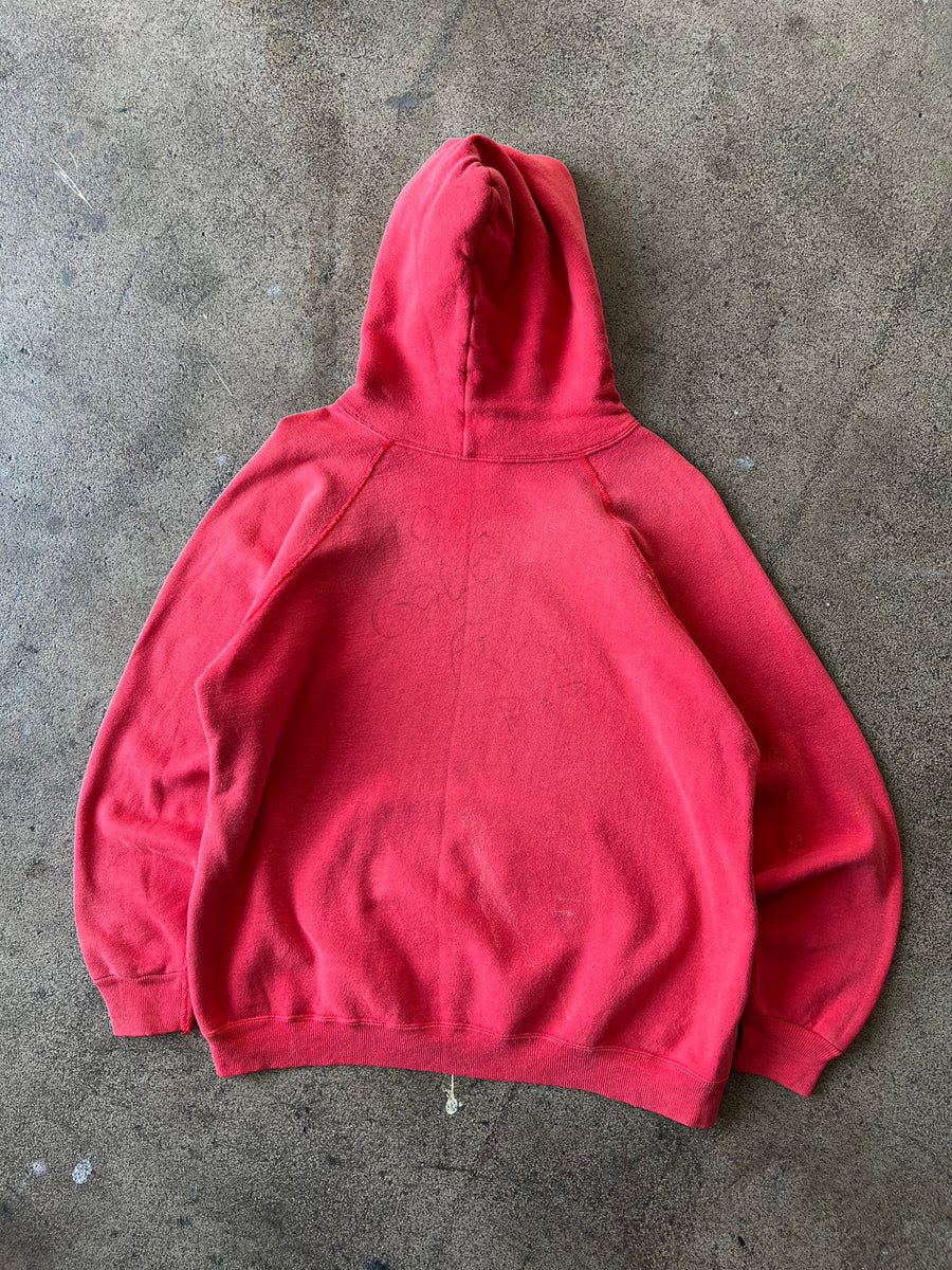 1960s Faded Red Raglan Hoodie