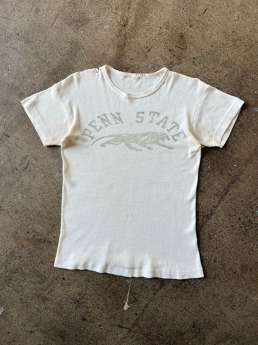 1930s Penn State Ribbed Cotton Tee