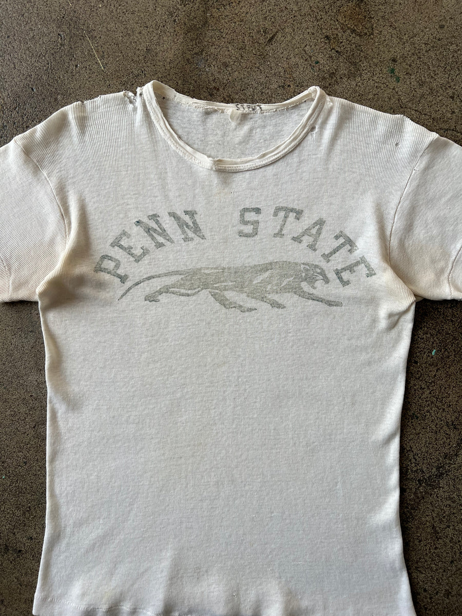 1930s Penn State Ribbed Cotton Tee