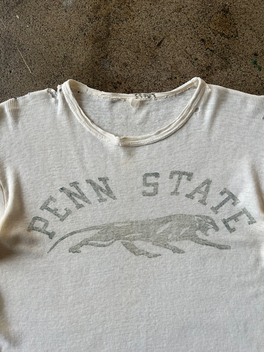 1930s Penn State Ribbed Cotton Tee