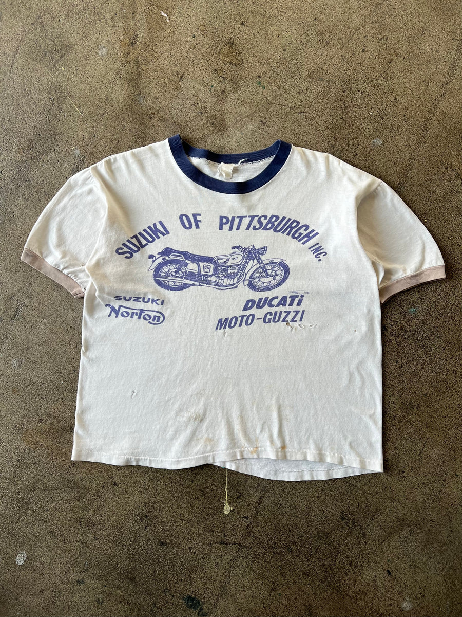 1960s Suzuki of Pittsburgh Three Tone Ringer Tee