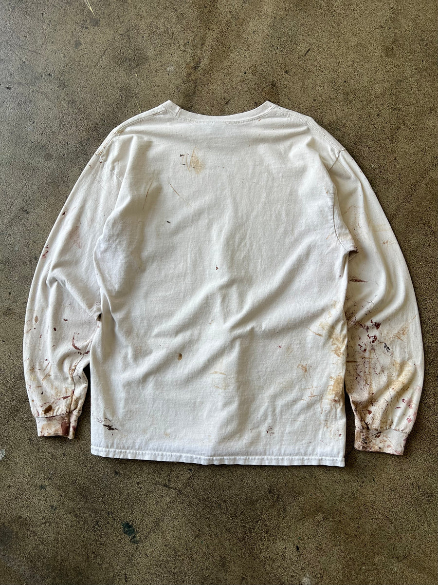 2000s White Painter Long Sleeve  Tee