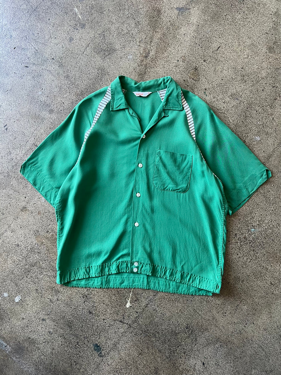 1960s Green Raglan Bowling Shirt