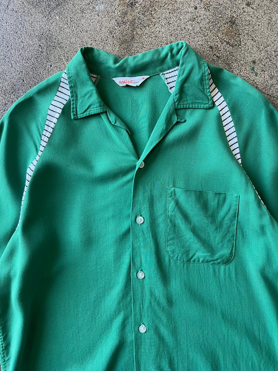 1960s Green Raglan Bowling Shirt