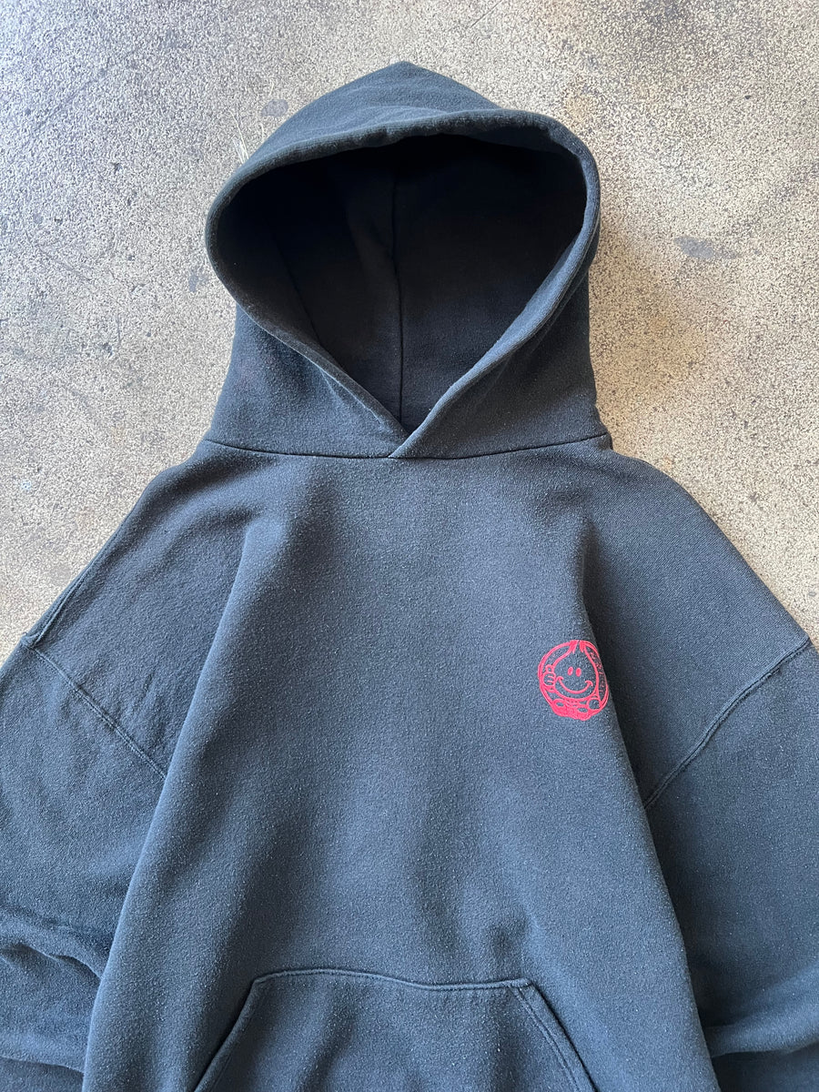 1990s Russell Faded Black Hoodie World Industries