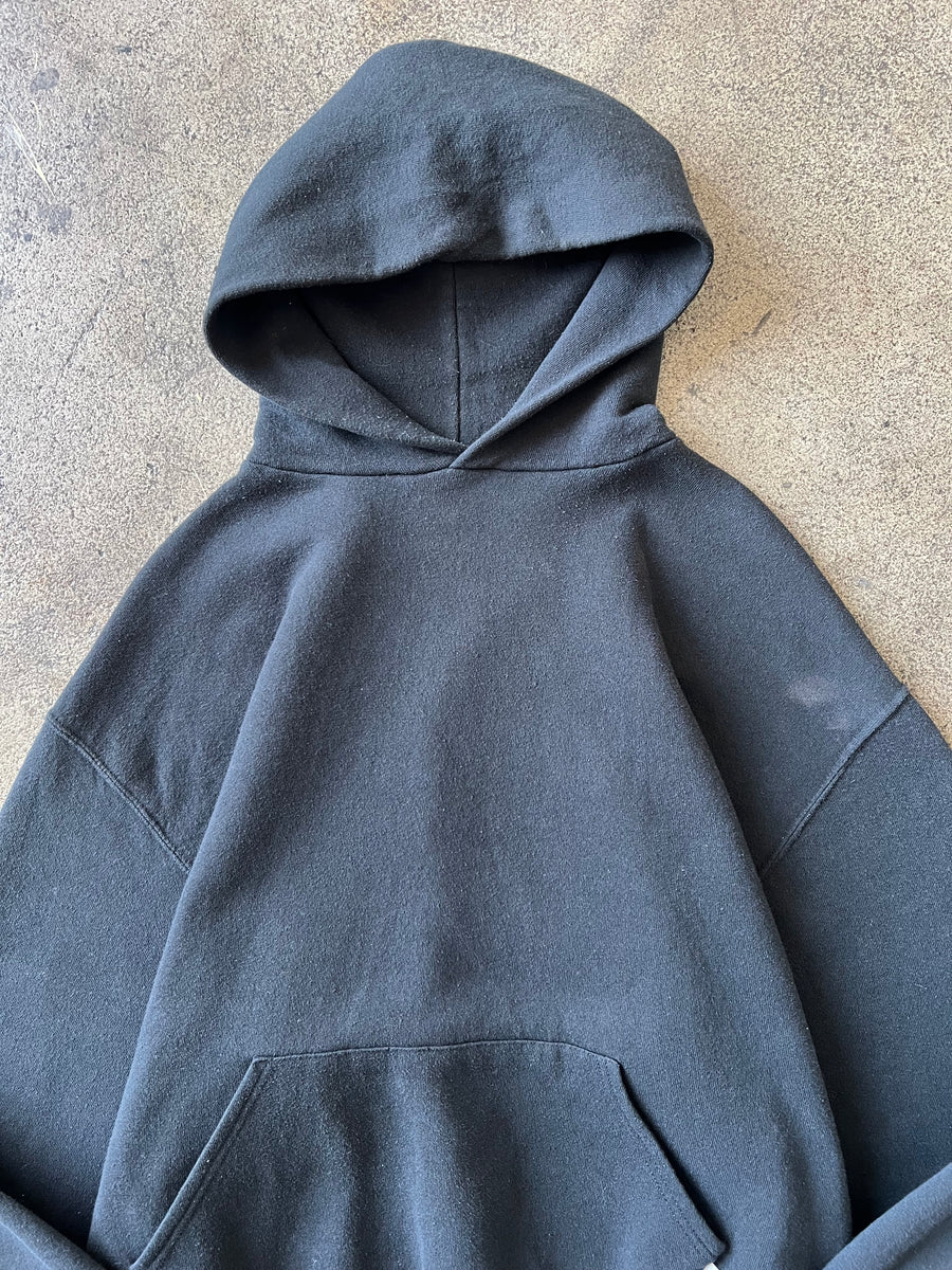 1990s Russell Faded Black Hoodie