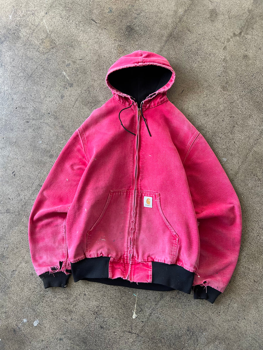 1990s Carhartt Pink Hooded Work Jacket