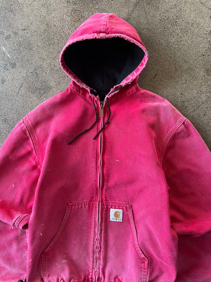 1990s Carhartt Pink Hooded Work Jacket