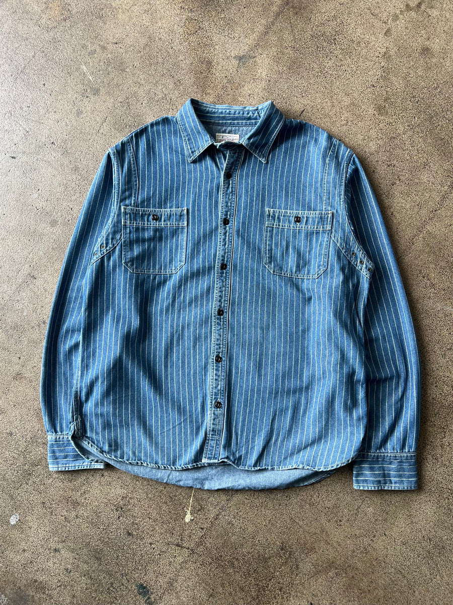 2000s Striped Denim Shirt