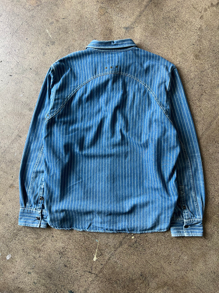 2000s Striped Denim Shirt