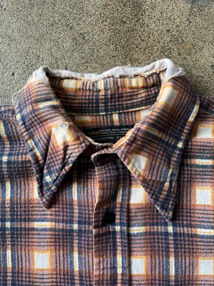 1980s JC Penney Orange Plaid Flannel Shirt